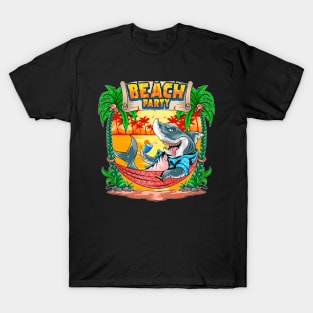 Shark in the summer beach party T-Shirt